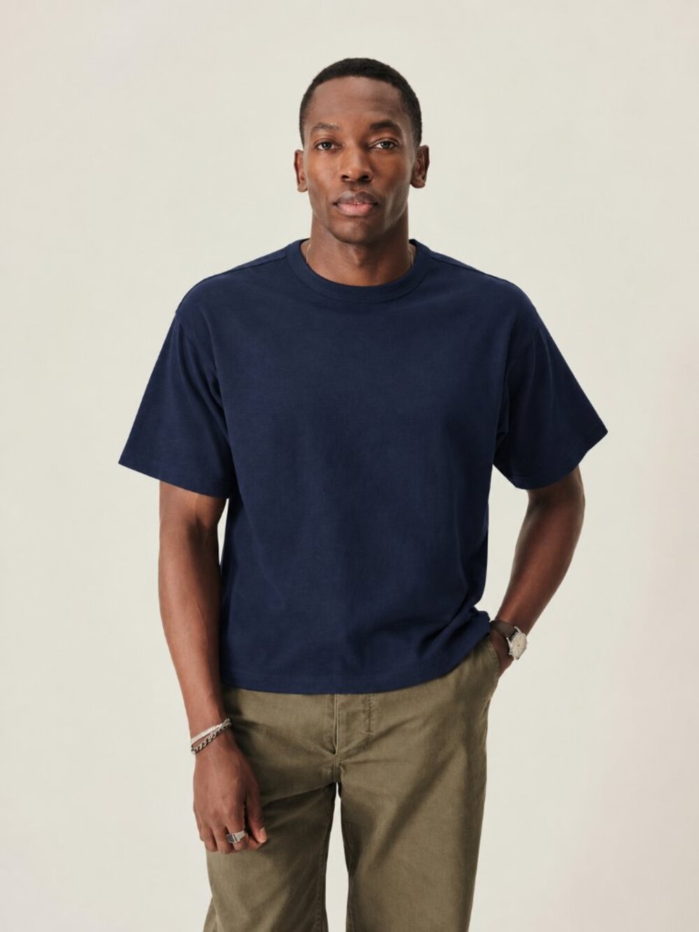 Buck Mason Field-Spec 90s Boxy Heavy Tee in Navy NWT
